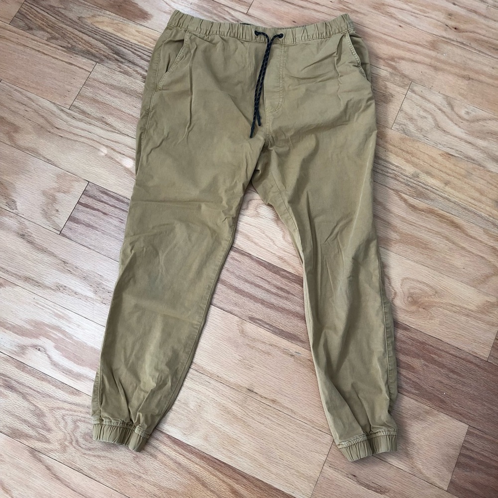 American Eagle Next Level Flex khaki joggers with elastic waist and cuffs
